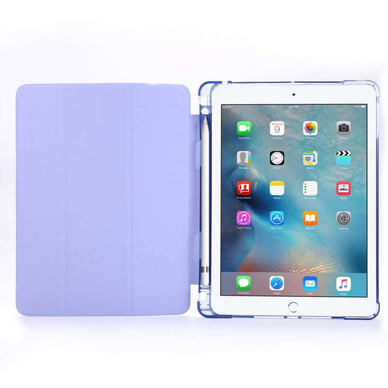 For iPad 9.7 (2018) & (2017) Airbag Horizontal Flip Leather Case with Three-fold Holder & Pen Holder