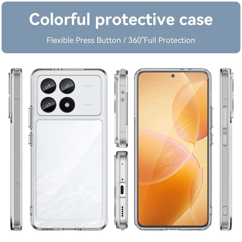For Xiaomi Redmi K70 Pro Colorful Series Acrylic Hybrid TPU Phone Case(Transparent)