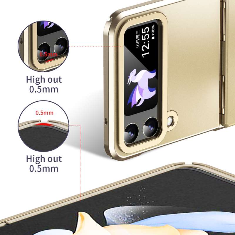 For Samsung Galaxy Z Flip4 5G Electroplating All-inclusive Phone Case with Hinge(Pink)