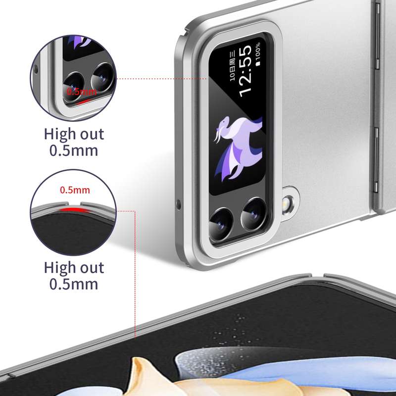 For Samsung Galaxy Z Flip4 5G Electroplating All-inclusive Phone Case with Hinge(Pink)