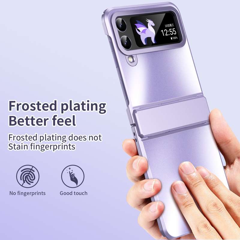 For Samsung Galaxy Z Flip4 5G Electroplating All-inclusive Phone Case with Hinge(Pink)
