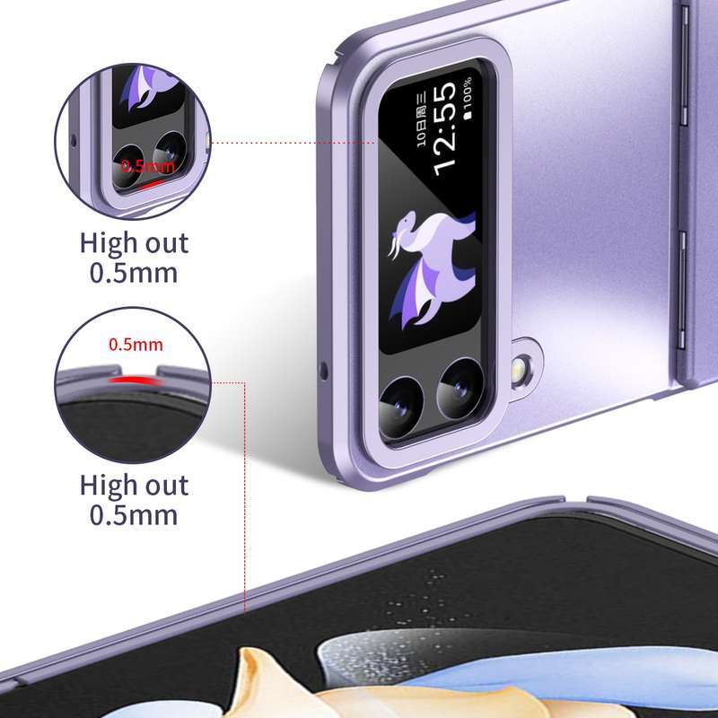 For Samsung Galaxy Z Flip4 5G Electroplating All-inclusive Phone Case with Hinge(Pink)