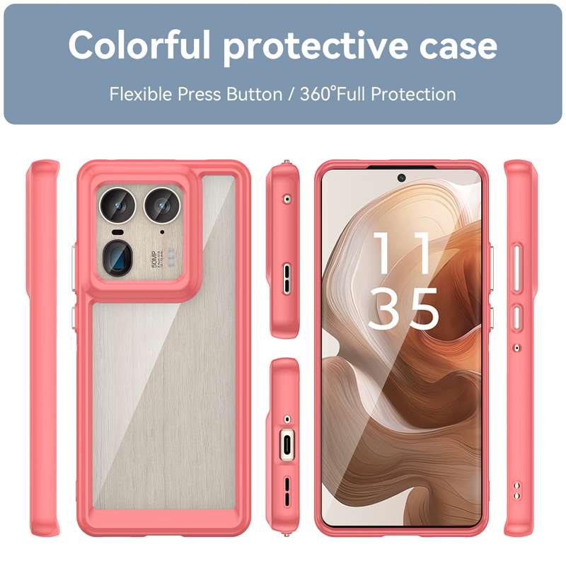 For Motorola Edge 50 Ultra Global Colorful Series Acrylic Hybrid TPU Phone Case(Red)