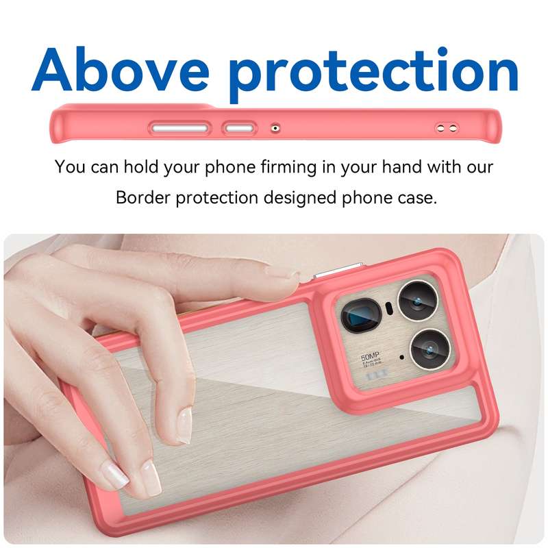 For Motorola Edge 50 Ultra Global Colorful Series Acrylic Hybrid TPU Phone Case(Red)