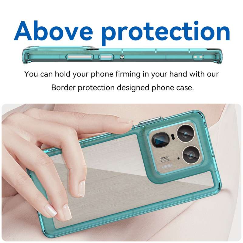 For Motorola Edge 50 Ultra Global Colorful Series Acrylic Hybrid TPU Phone Case(Transparent Blu