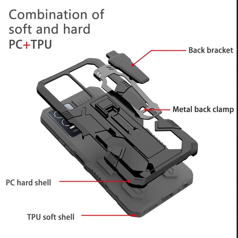 For vivo V27 Armor Warrior Shockproof PC + TPU Phone Case(Grey)