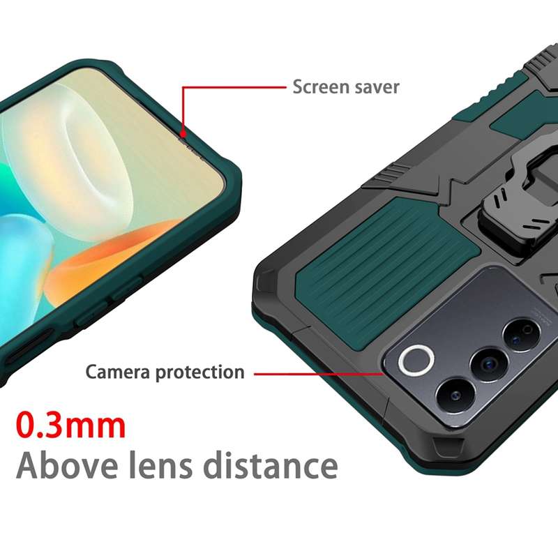 For vivo V27 Armor Warrior Shockproof PC + TPU Phone Case(Grey)