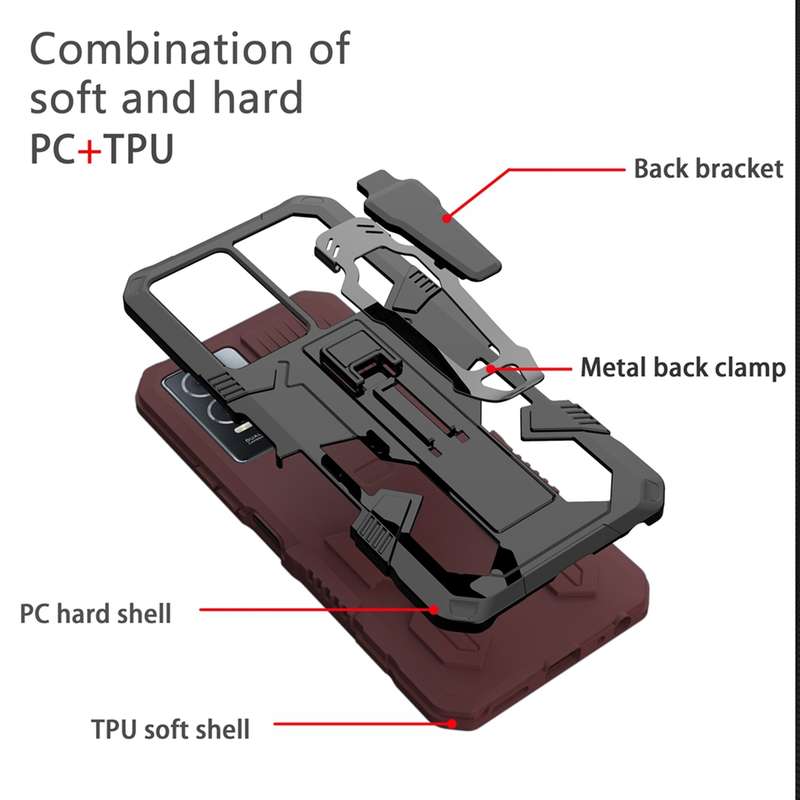 For vivo V27 Armor Warrior Shockproof PC + TPU Phone Case(Grey)