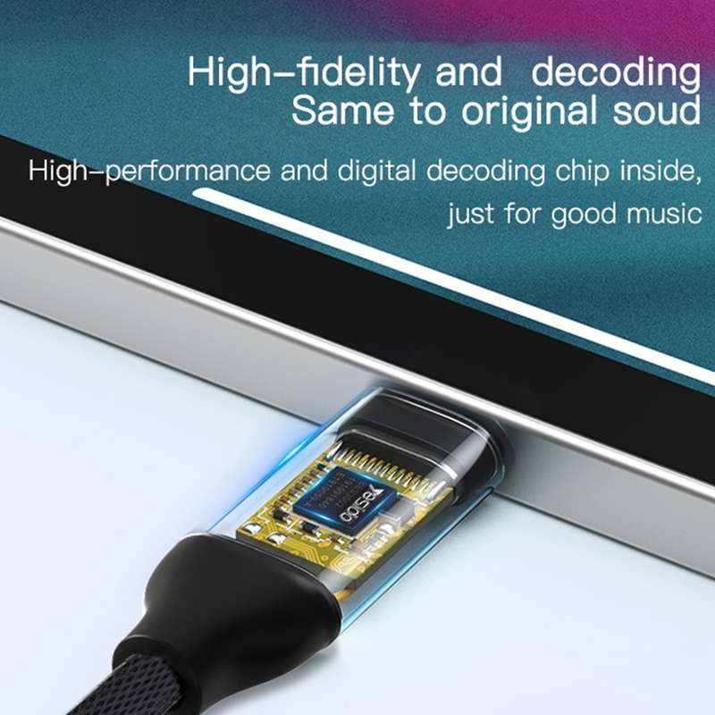 Yesido YAU19 Type-C to 3.5mm Audio Adapter Cable(Grey)
