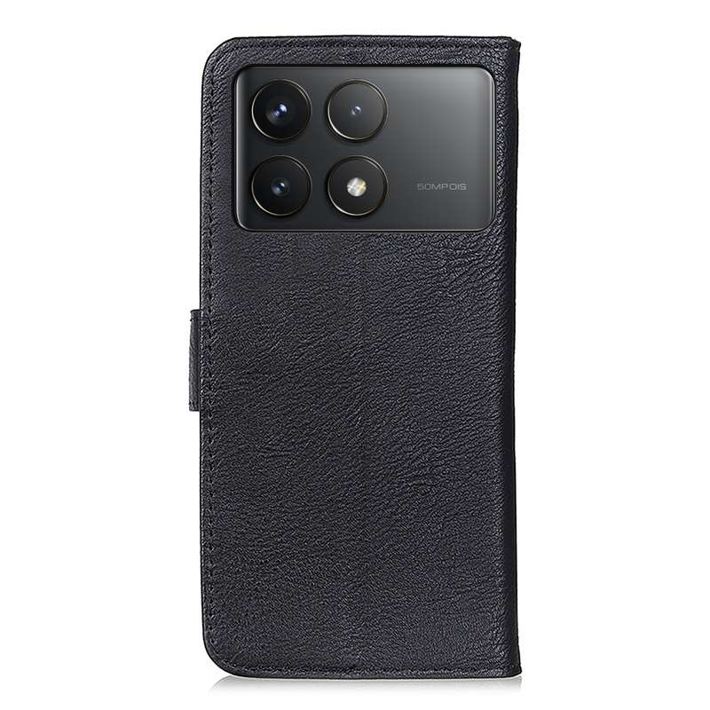 For Xiaomi Poco F6 Pro KHAZNEH Cowhide Texture Flip Leather Phone Case(Black)