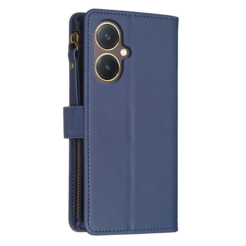 For vivo Y27 4G 9 Card Slots Zipper Wallet Leather Flip Phone Case(Green)
