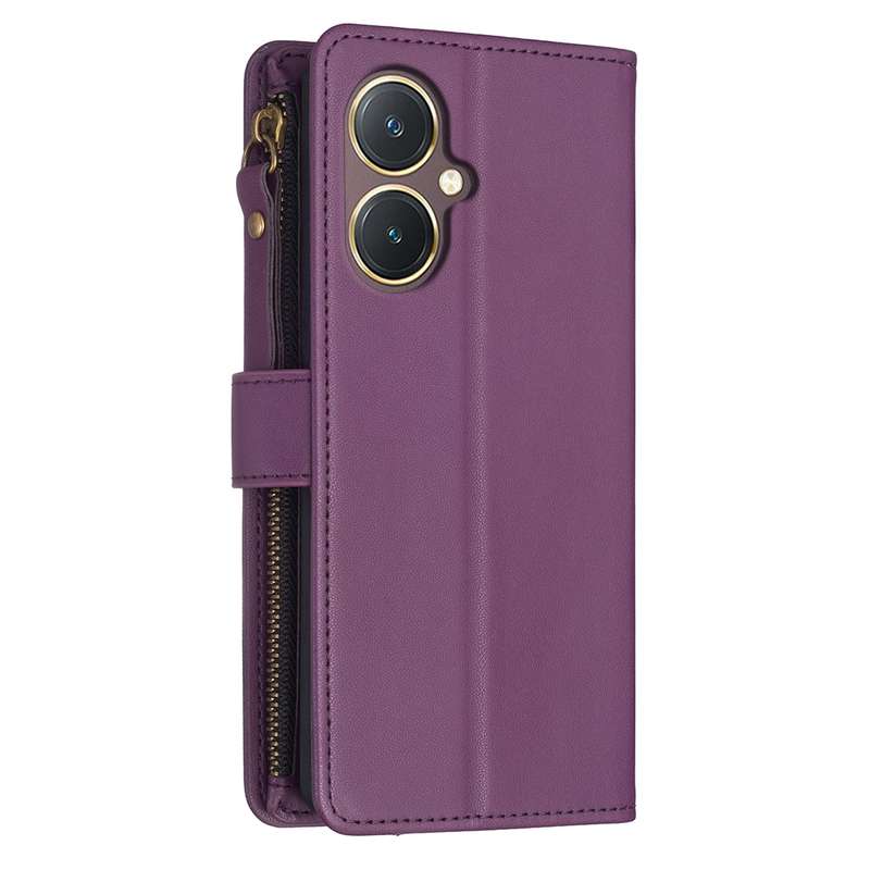 For vivo Y27 4G 9 Card Slots Zipper Wallet Leather Flip Phone Case(Green)