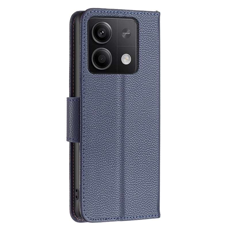 For Xiaomi Redmi Note 13 4G Global Litchi Texture Pure Color Leather Phone Case(Blue)