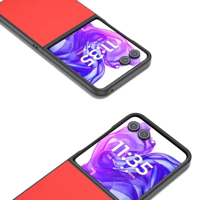 For Motorola Razr 50 Ultra ABEEL Genuine Leather Luolai Series Phone Case(Red)