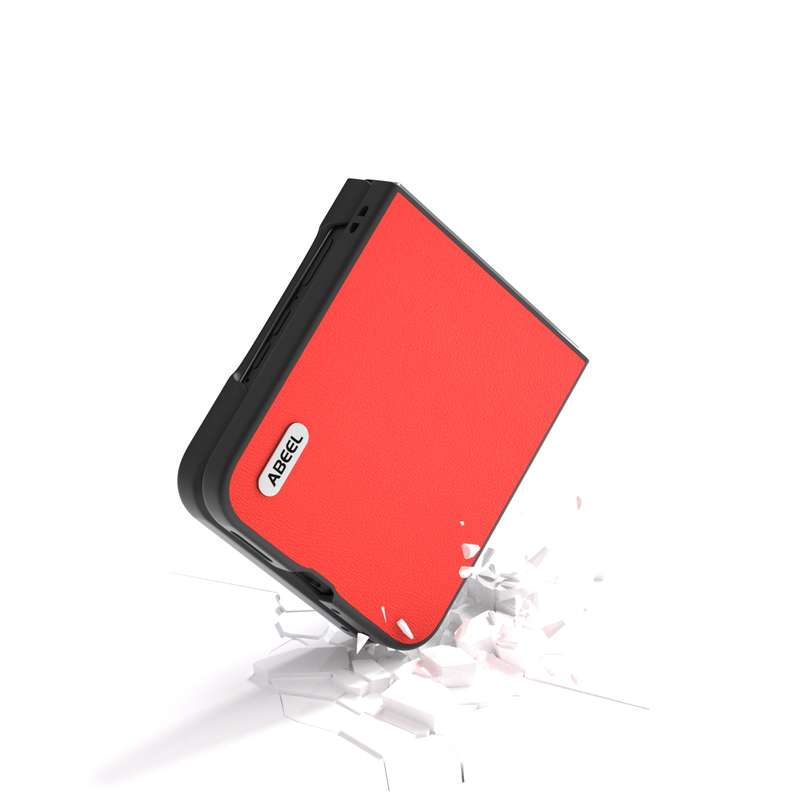 For Motorola Razr 50 Ultra ABEEL Genuine Leather Luolai Series Phone Case(Red)