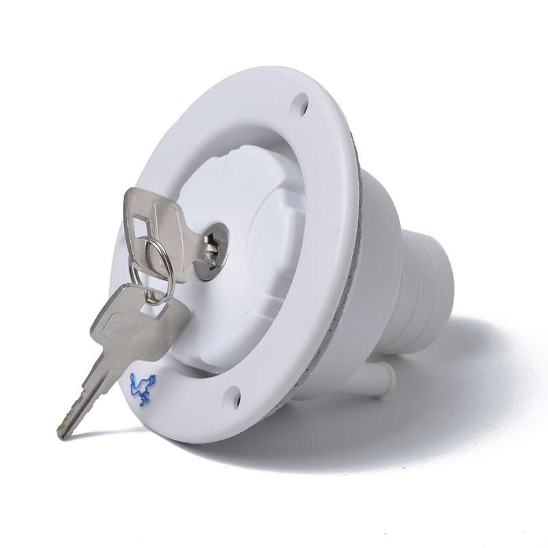 Locking Gravity Water Inlet Fill Dish Hatch Lock for RV Camper Trailer Cars(White)