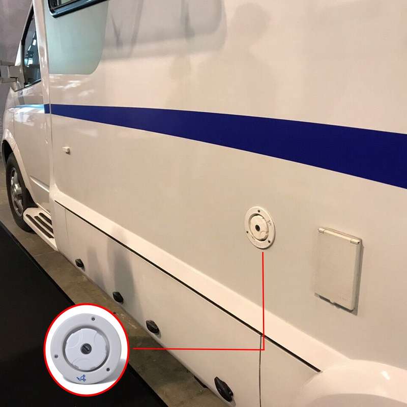 Locking Gravity Water Inlet Fill Dish Hatch Lock for RV Camper Trailer Cars(White)