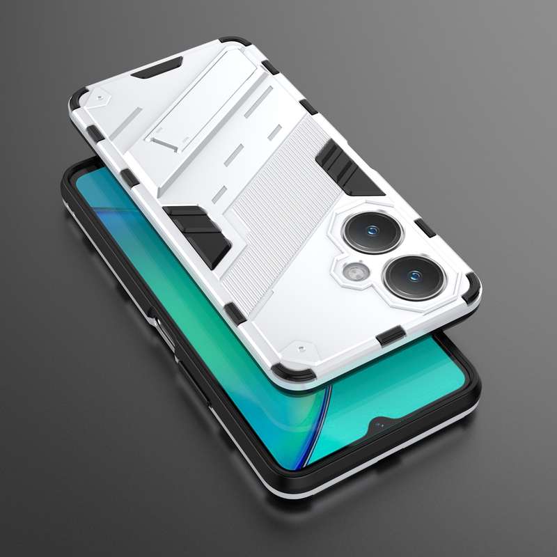 For vivo Y27 4G Global Punk Armor 2 in 1 PC + TPU Phone Case with Holder(Black)