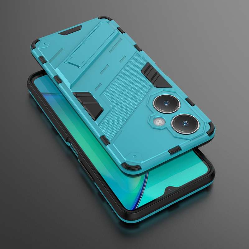 For vivo Y27 4G Global Punk Armor 2 in 1 PC + TPU Phone Case with Holder(Black)