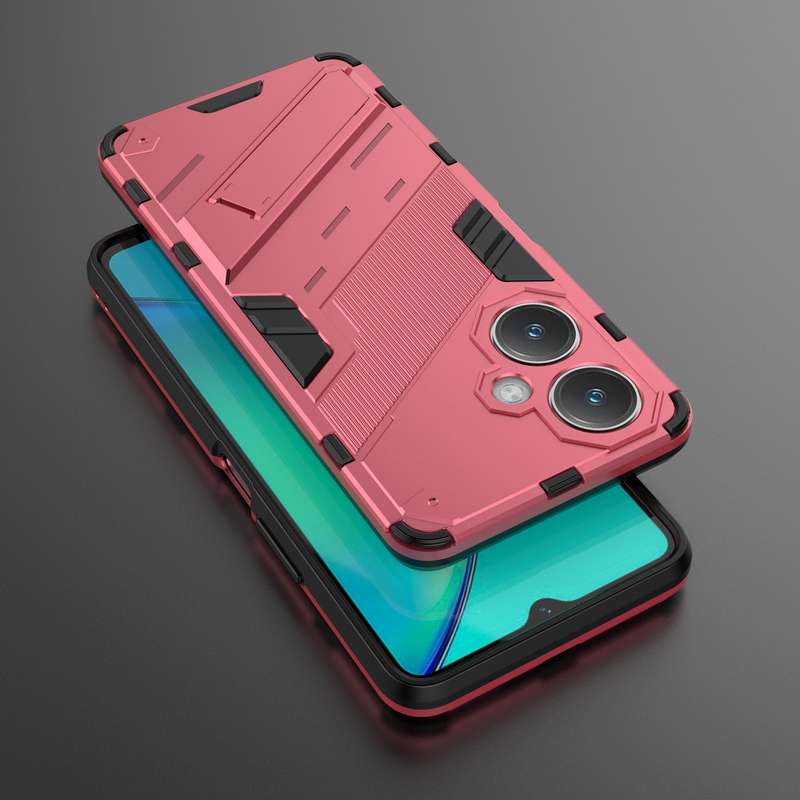 For vivo Y27 4G Global Punk Armor 2 in 1 PC + TPU Phone Case with Holder(Black)