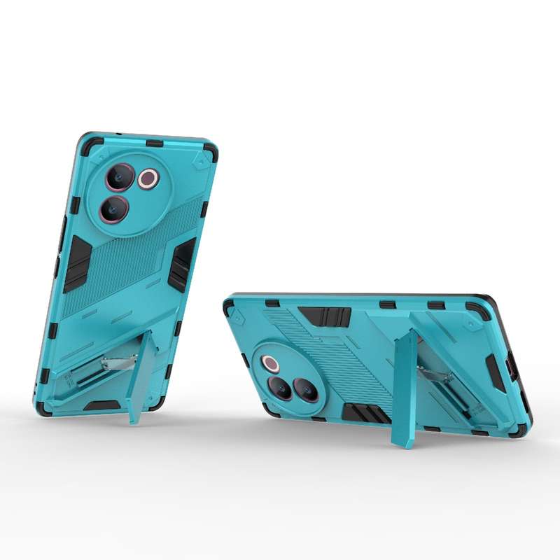 For vivo V30e 5G Global Punk Armor 2 in 1 PC + TPU Phone Case with Holder(Blue)