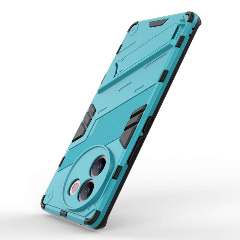 For vivo V30e 5G Global Punk Armor 2 in 1 PC + TPU Phone Case with Holder(Blue)