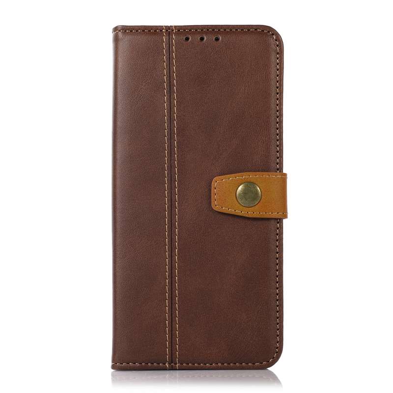 For iPhone 16 Plus Stitching Thread Calf Texture Leather Phone Case(Coffee)