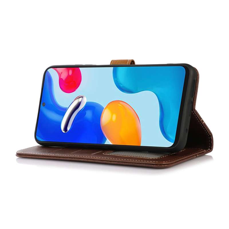 For iPhone 16 Plus Stitching Thread Calf Texture Leather Phone Case(Coffee)