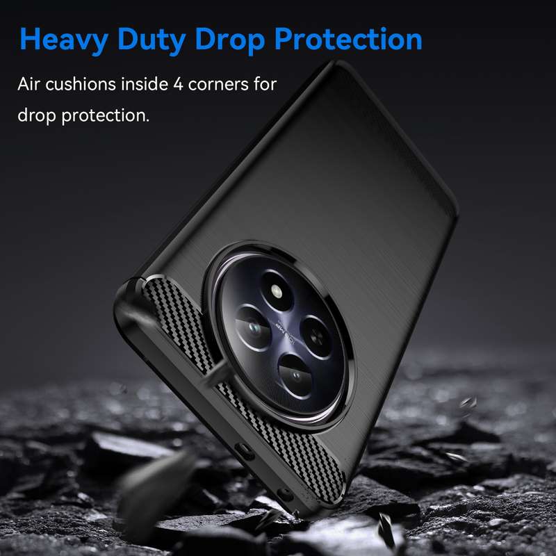 For Realme 12 5G Brushed Texture Carbon Fiber TPU Phone Case(Black)