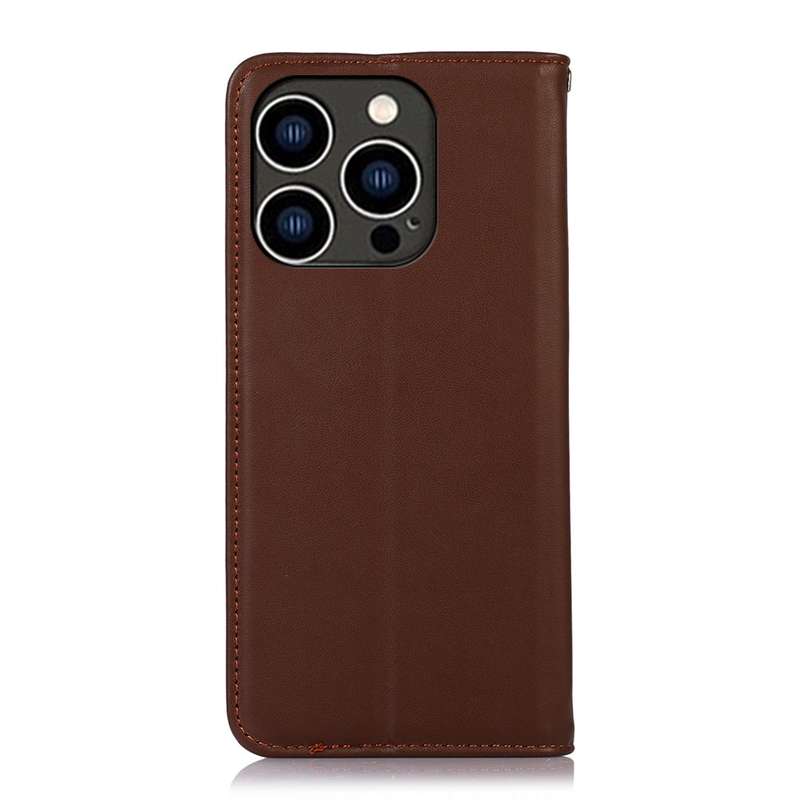 For iPhone 16 Pro Max KHAZNEH Nappa Top Layer Cowhide Leather Phone Case(Brown)