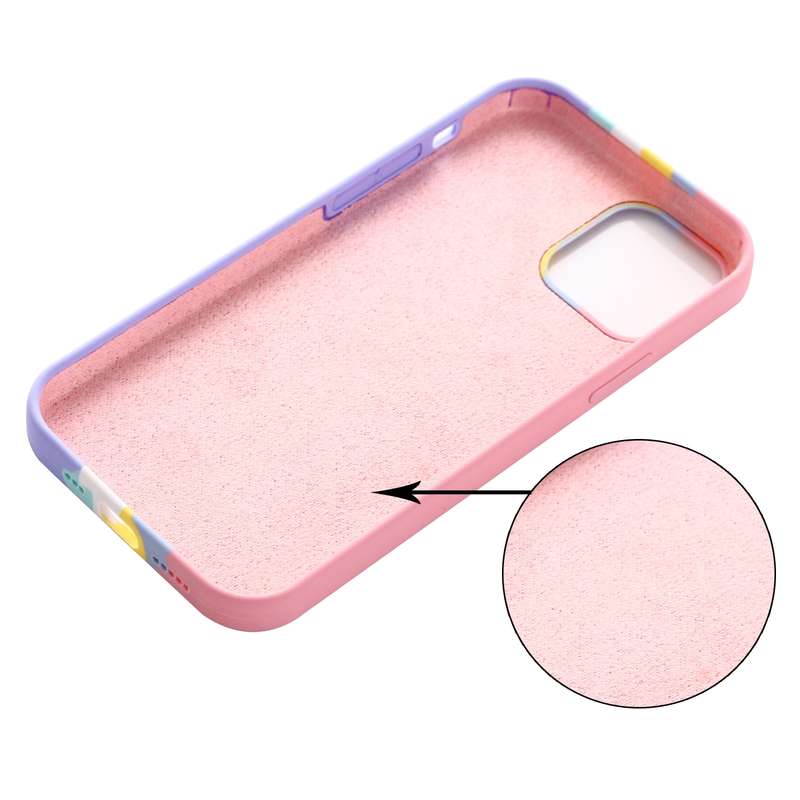 For iPhone 15 Pro Rainbow Liquid Silicone Phone Case(Red)