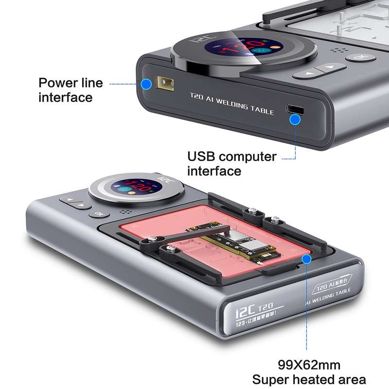 i2C T20 Intelligent Motherboard Middle Layered Heating Platform For iPhone X-13 Series, Plug:US