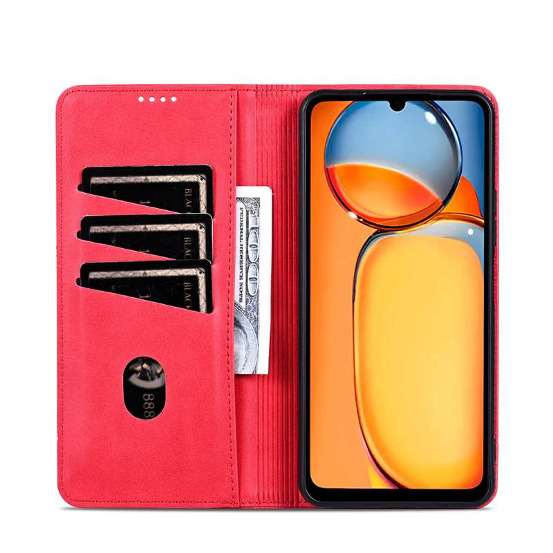 For Xiaomi Redmi 13C / Poco C65 AZNS Magnetic Calf Texture Flip Leather Phone Case(Black)