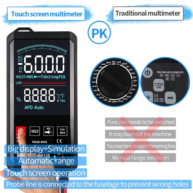 WinAPEX Smart Touch Screen Digital Multimeter, Model:8138