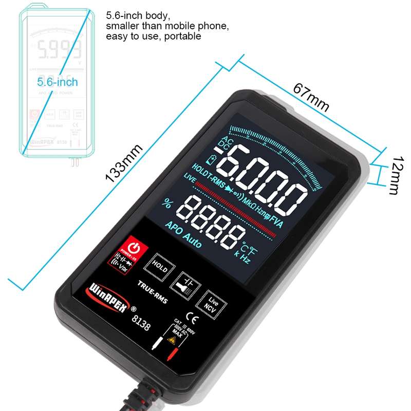 WinAPEX Smart Touch Screen Digital Multimeter, Model:8138