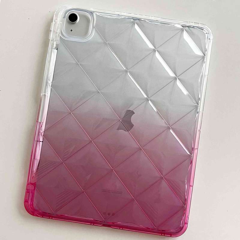 For iPad Air 11 2025 / 2024 Gradient Diamond Plaid TPU Tablet Case(Gradient Pink)