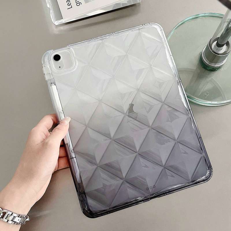 For iPad Air 11 2025 / 2024 Gradient Diamond Plaid TPU Tablet Case(Gradient Pink)