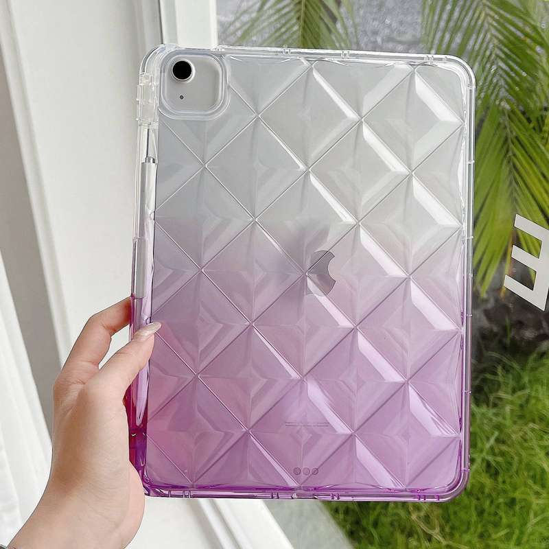 For iPad Air 11 2025 / 2024 Gradient Diamond Plaid TPU Tablet Case(Gradient Pink)