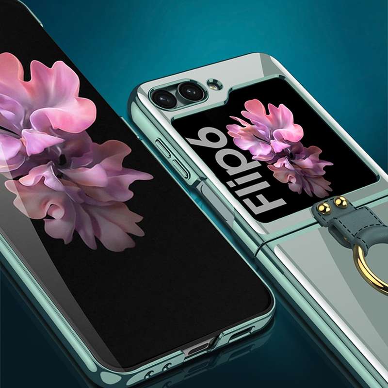 For Samsung Galaxy Z Flip6 GKK Electroplating Phone Case with Ring(Blue)