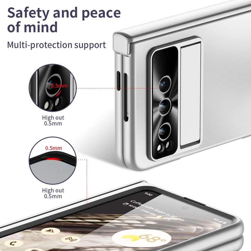 For Google Pixel Fold Integrated Electroplating Folding All-inclusive Phone Case(Silver)