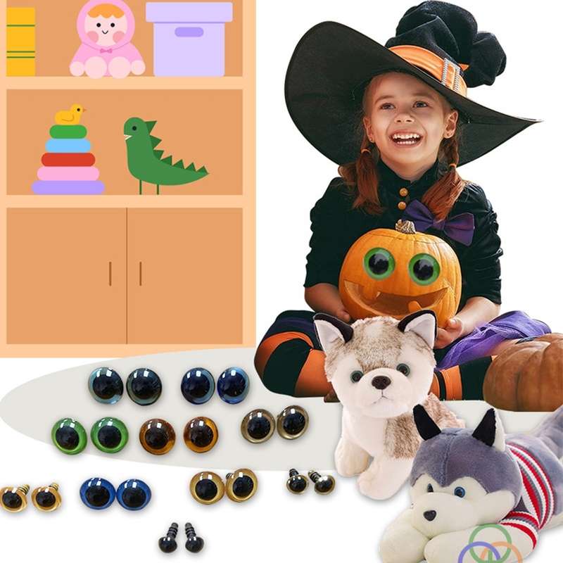 100pcs Resin Three-dimensional Animal Artificial Eye Plastic Plush Toy Accessories, Size:9mm (Colors