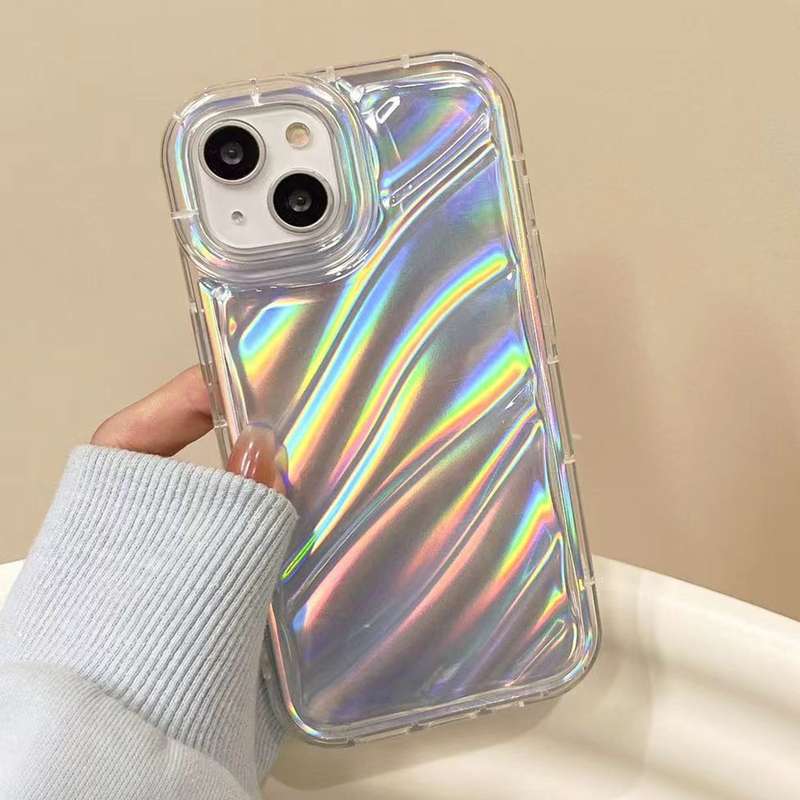 For iPhone SE 2022 /2020 / 8 / 7 Laser Sequin Waves TPU Phone Case(Transparent)