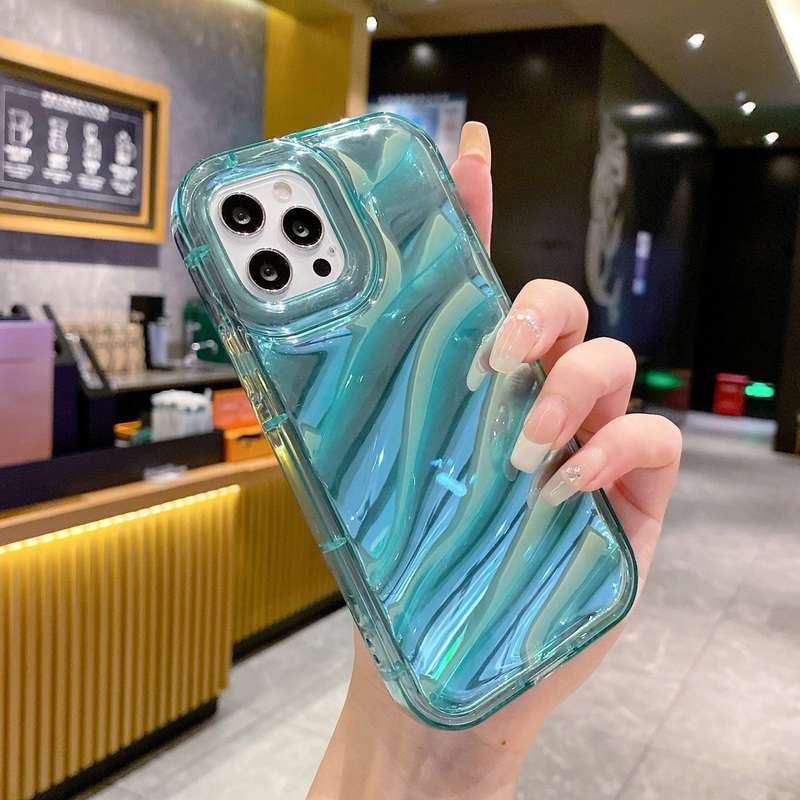 For iPhone SE 2022 /2020 / 8 / 7 Laser Sequin Waves TPU Phone Case(Transparent)