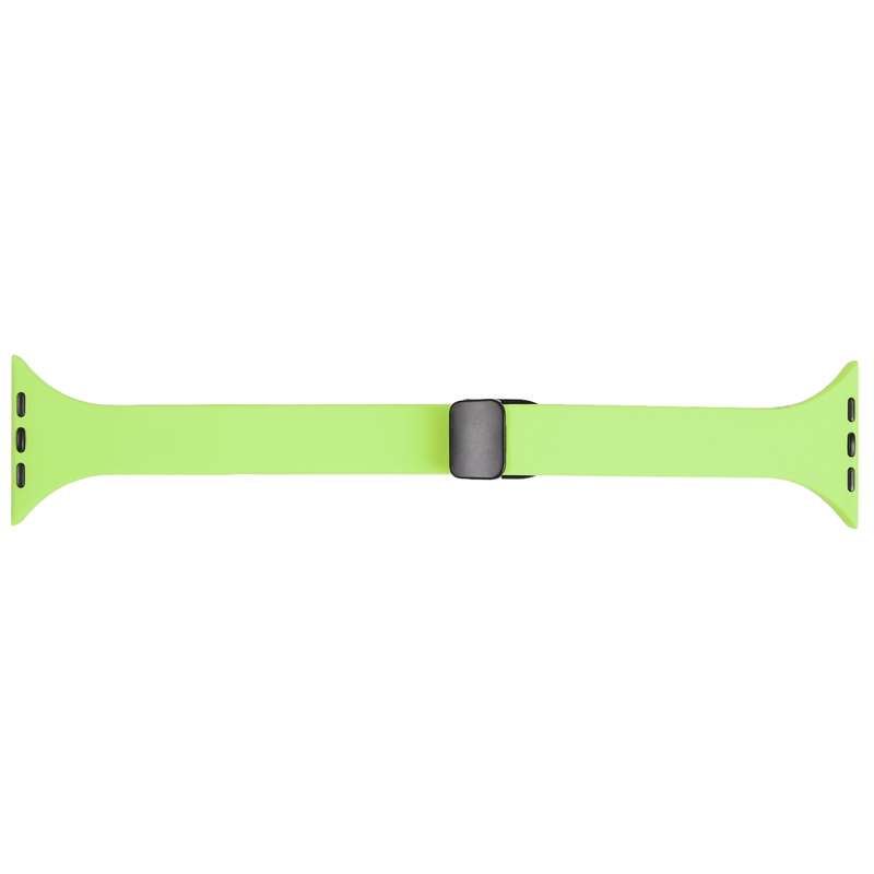 For Apple Watch Series 9 45mm Magnetic Buckle Slim Silicone Watch Band(Green)