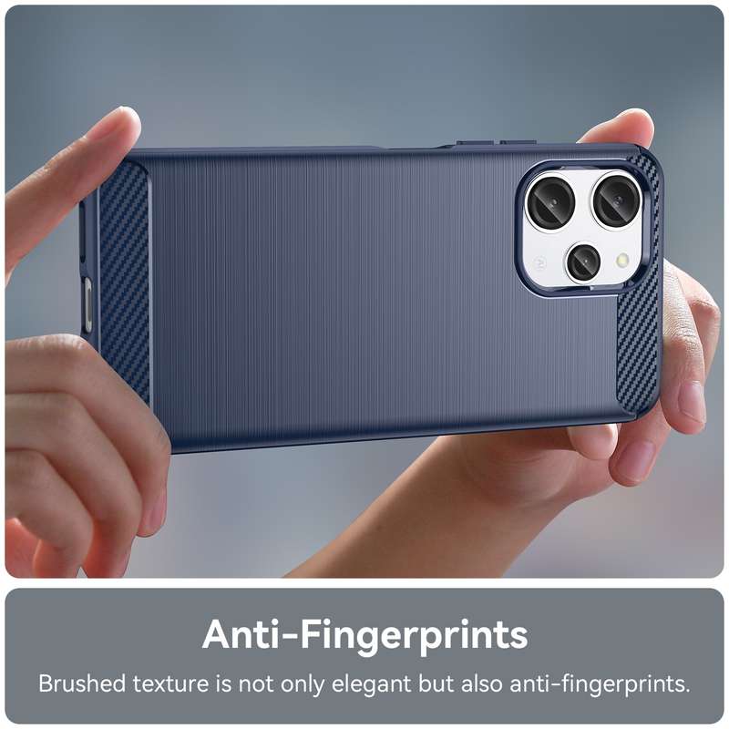 For Xiaomi Redmi 12 Carbon Fiber Brushed Texture TPU Phone Case(Blue)