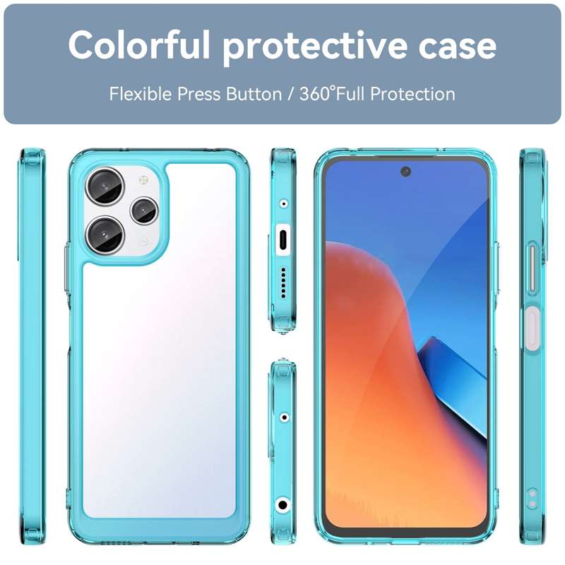 For Xiaomi Redmi 12 Colorful Series Acrylic + TPU Phone Case(Black)
