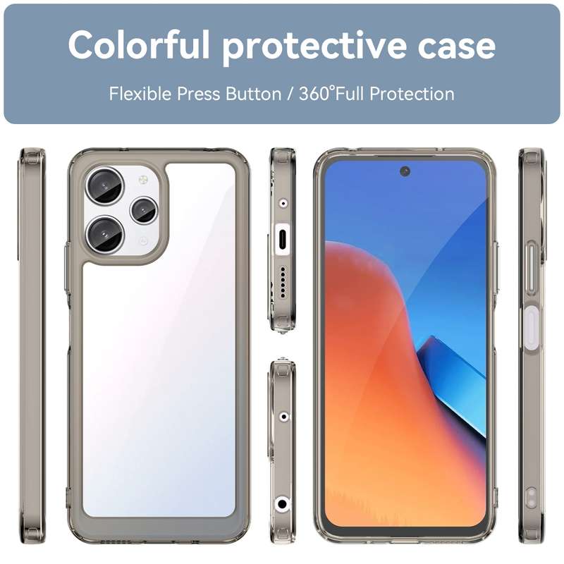 For Xiaomi Redmi 12 Colorful Series Acrylic + TPU Phone Case(Black)
