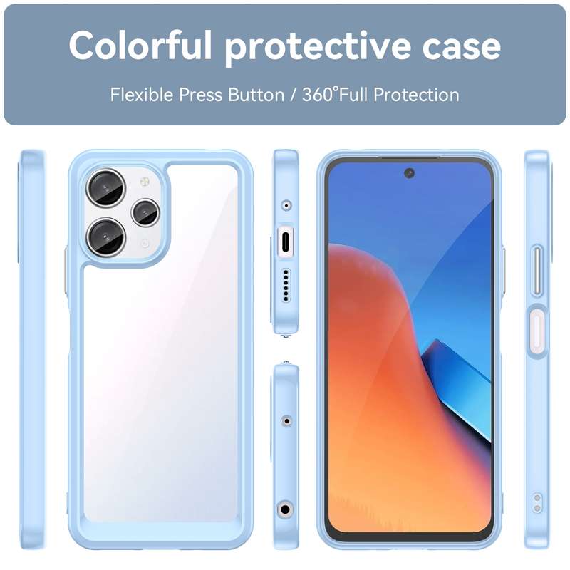 For Xiaomi Redmi 12 Colorful Series Acrylic + TPU Phone Case(Black)