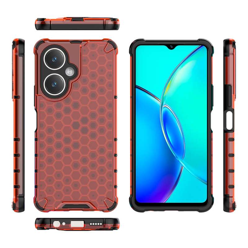 For vivo Y27 4G Global Shockproof Honeycomb PC + TPU Phone Case(Black)
