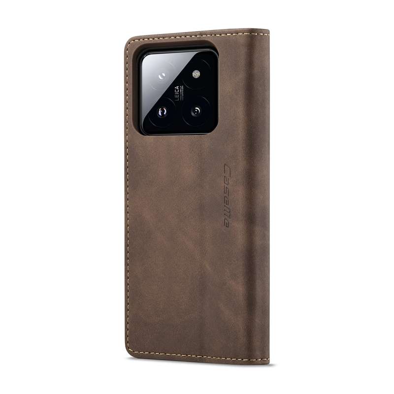 For Xiaomi 14 CaseMe 013 Multifunctional Horizontal Flip Leather Phone Case(Coffee)
